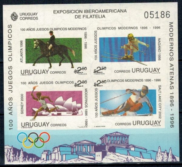 OLIMPIADA SPORTOWA URUGWAJ MI.BL.70**CZARNODRUK