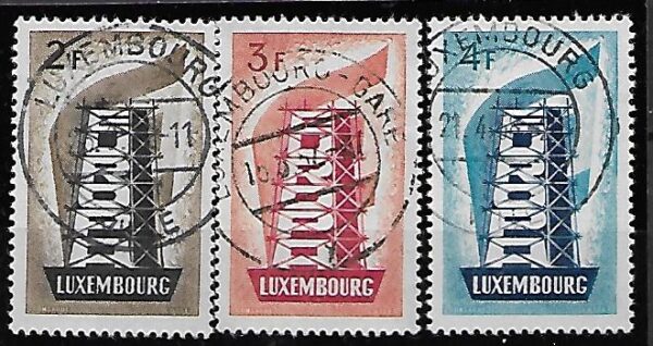 EUROPA CEPT LUXEMBURG MI.555-557 KASOWANY