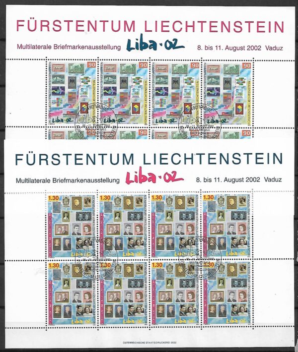 DZIEŃ ZNACZKA LIECHTENSTEIN MI.ARK.1297-1298 KASOWANY