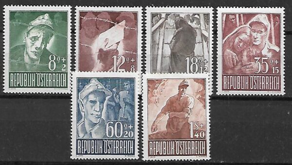 JENIEC WOJENNY AUSTRIA MI.829-834**