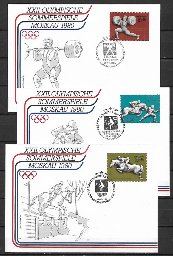 ZESTAW 10 SZT KOPERT Z KASOWNIKAMI OLIMPIJSKIMI ZSRR MOSKWA NR 1 1980 R - obrazek 2