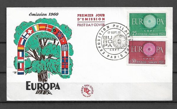 EUROPA CEPT FRANCJA MI.1318-1319 FDC