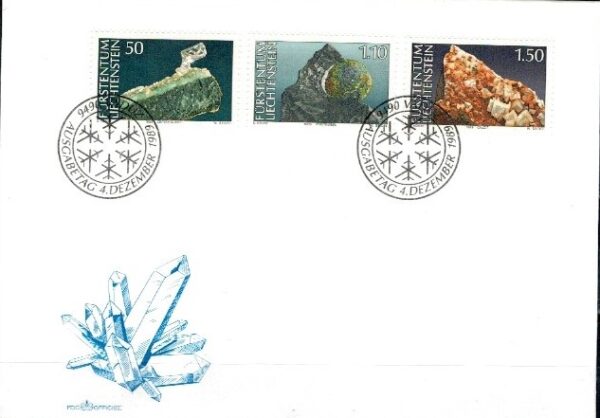 FDC MINERAŁY LIECHTENSTEIN MI.981-983