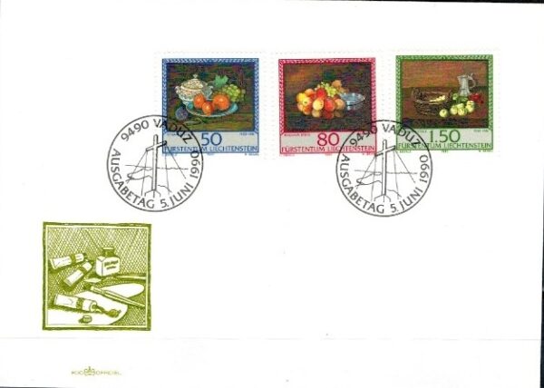 FDC MALARSTWO LIECHTENSTEIN MI.990-992