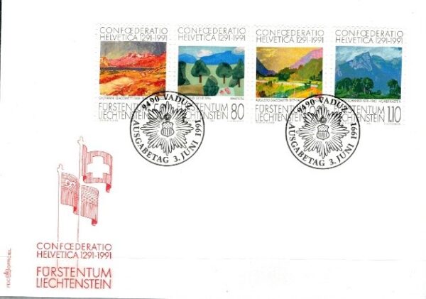 FDC MALARSTWO LIECHTENSTEIN MI.1016-1019