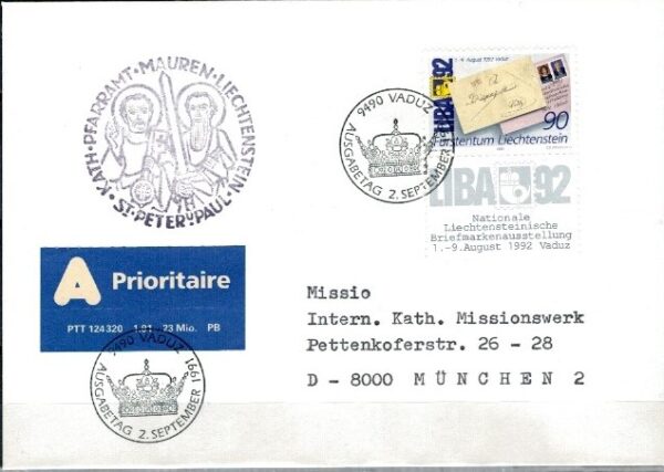 FDC DZIEŃ ZNACZKA LIECHTENSTEIN MI.1026 NR1