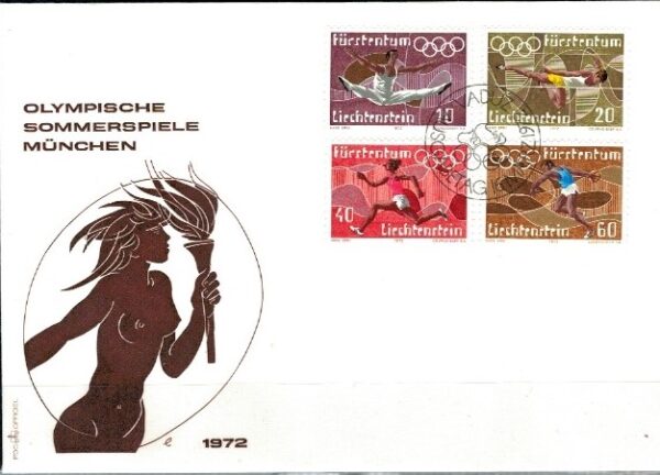 FDC OLIMPIADA LETNIA LIECHTENSTEIN MI.556-559