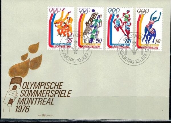 FDC OLIMPIADA ZIMOWA LIECHTENSTEIN MI.551-554