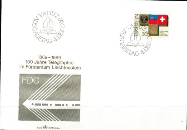 FDC TELEGRAF LIECHTENSTEIN MI.517