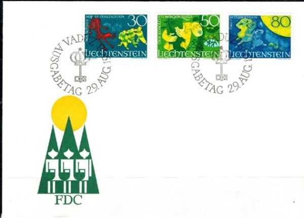 FDC SZTUKA LIECHTENSTEIN MI.497-499