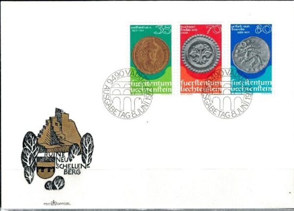 FDC PIENIĄDZE ŚWIATA LIECHTENSTEIN MI.677-679