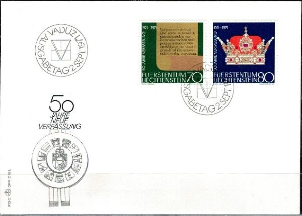 FDC KONSTYTUCJA LIECHTENSTEIN MI.546-547 NR1