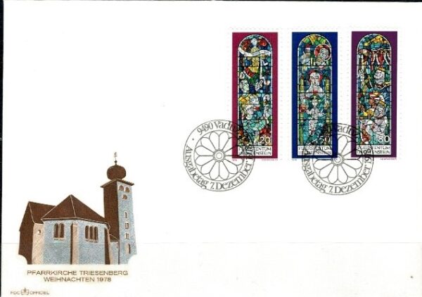 FDC WITRAŻE LIECHTENSTEIN MI.720-722