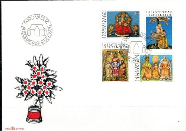 FDC BOŻE NARODZENIE LIECHTENSTEIN MI.662-665