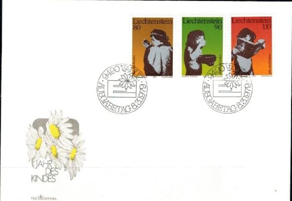 FDC DZIEŃ DZIECKA LIECHTENSTEIN MI.725-727