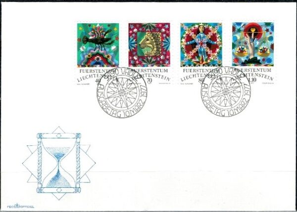 FDC ZNAKI ZODIAKU LIECHTENSTEIN MI.669-672