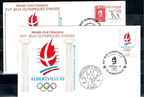 FDC OLIMPIADA ZIMOWA FRANCJA MI.2757-2758 NR1